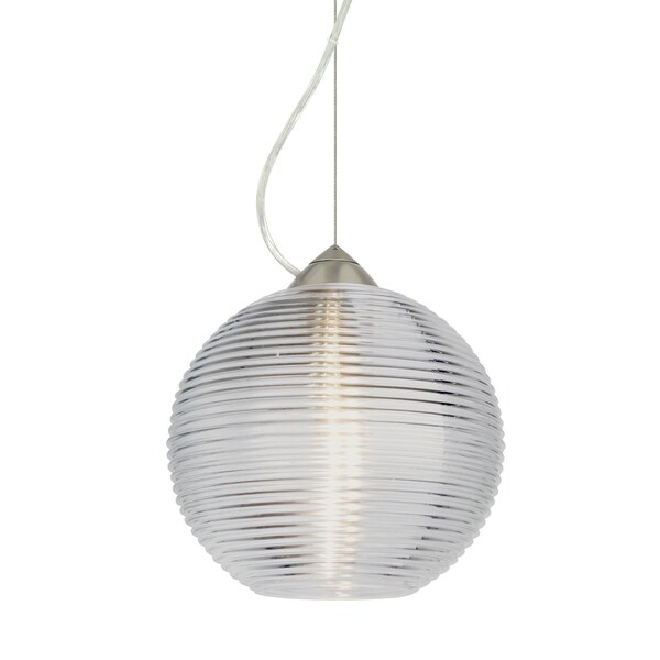 Besa Lighting Kristall 8 Cord Pendant, Clear, Satin Nickel Finish, 1x9W LED 1KX-461600-LED-SN - main